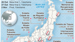 Mundial de râguebi no Japão: os estádios que vão acolher o campeonato em 2019