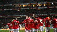 Benfica celebra golo marcado ao Nacional