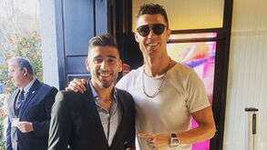 Salvio rendido a Cristiano Ronaldo em Lisboa