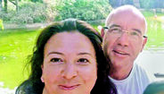 Rosa Grilo e o marido Luís durante um treino 