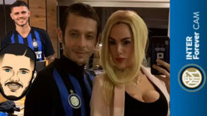 Valentino Rossi e a namorada vestem-se de Mauro Icardi e Wanda Nara no Carnaval