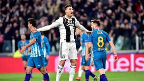 A celebração efusiva de Cristiano Ronaldo após colocar a Juventus na frente
