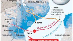 O rasto de destruição deixado pelo ciclone Idai 