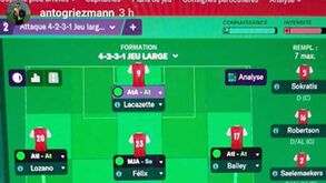 Trio da Liga portuguesa na equipa de Griezmann... no Football Manager