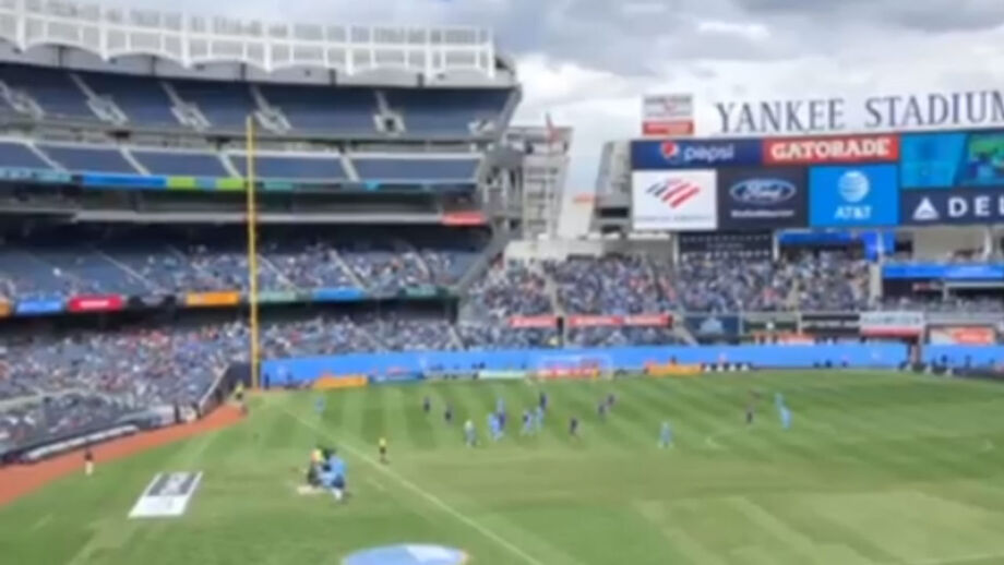 'Socialite' foi apoiar Nani e o sobrinho João Moutinho, dos Orlando City, ao estádio dos Yankee, em Nova Iorque