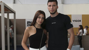 Rúben Dias com a namorada no Estoril Open