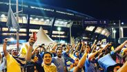 Adeptos antes da partida Chile-Uruguai