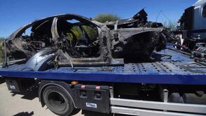 As imagens impressionantes do estado em que ficou o carro onde seguia Reyes