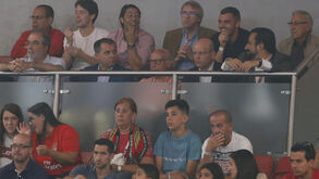 Rui Costa no pavilhão da Luz a vibrar com o título de futsal