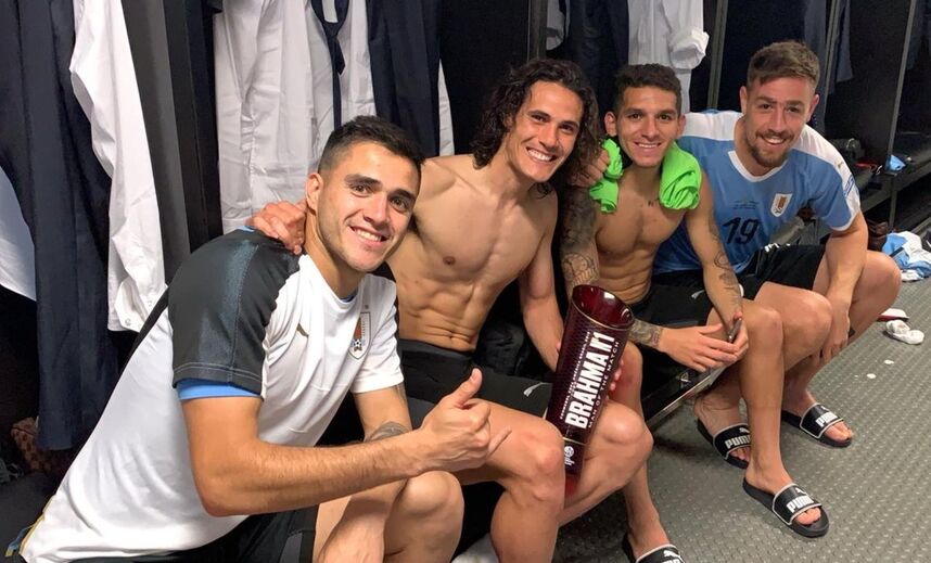 Coates no balneário com os colegas