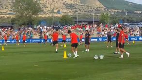 As imagens do primeiro treino de João Félix no Atlético Madrid e com a companhia de Saponjic