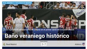 'Banho' ou 'ciclone': como a imprensa espanhola reagiu à histórica vitória do At. Madrid sobre o Real
