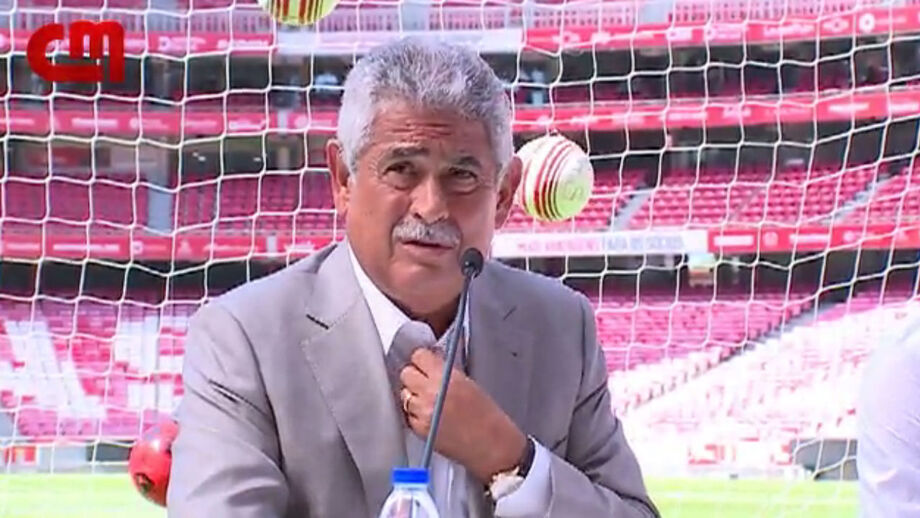 Presidente do Benfica desfez-se em elogios ao brasileiro e criou um momento de boa disposição