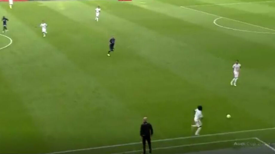 Lateral esquerdo da formação merengue infeliz na jogada que abriu o marcador