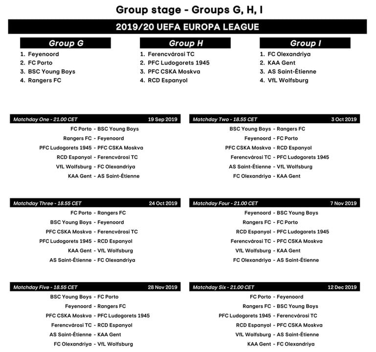 O Calendário Completo Da Fase De Grupos Da Liga Europa Fotogalerias Jornal Record 