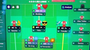 Dupla portuguesa (e um Fernandes 'mistério') na equipa de Griezmann no Football Manager