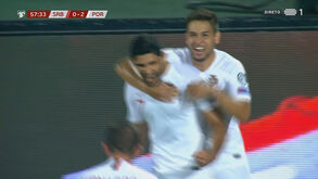 Guedes 'desmontou' defesa sérvio e fez o segundo com uma bomba