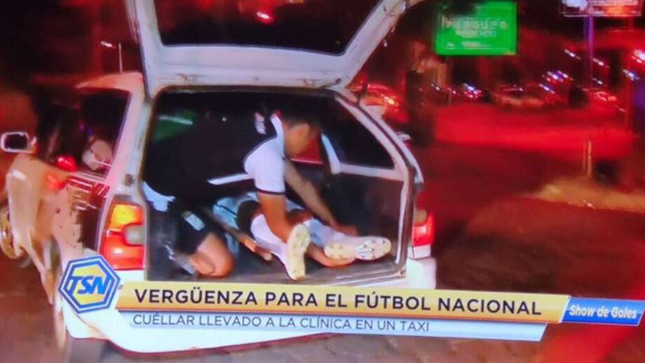Insólito na Bolívia: jogador sofre fratura e vai para o hospital na bagageira de um táxi