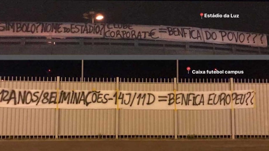 Tarjas de protesto no Estádio da Luz e no Seixal com críticas à ...