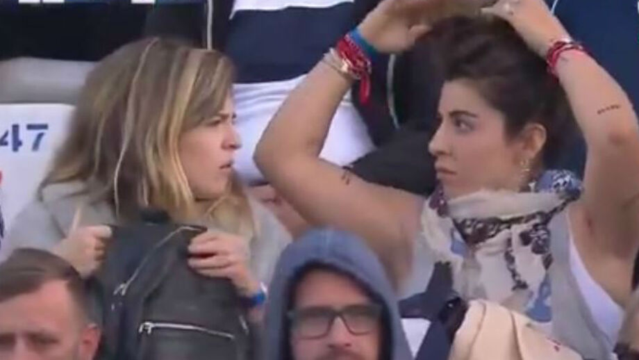 Dalma e Giannina foram ao estádio assistir ao vivo ao Gimnasia-River