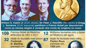 Os três investigadores que ganharam o Nobel da Medicina de 2019