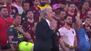 Os nervos, a gritaria e a festa: todas as reações de Jorge Jesus na goleada ao Grémio