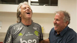 Jorge Jesus recebeu visita de Zico: as imagens de uma tarde especial no Flamengo  