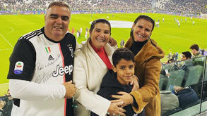Ronaldo com apoio da família no Juventus-Atlético Madrid