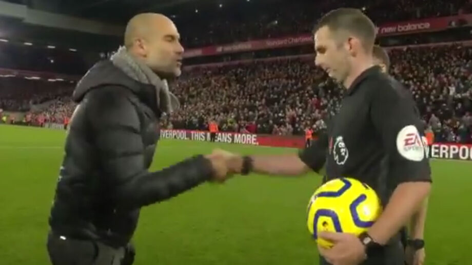 Treinador do Manchester City não gostou da arbitragem do jogo com o Liverpool