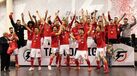A festa do Benfica na conquista da Taça da Liga de futsal