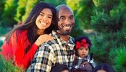 Kobe Bryant com a mulher e as quatro filhas 
