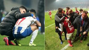 Jogadores do FC Porto a chorar, Conceição de cara fechada e Rúben Amorim atirado ao ar