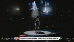 O arrepiante minuto de silêncio em memória de Kobe Bryant antes do Nuggets-Rockets