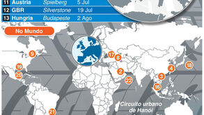 Calendário do Mundial de Fórmula 1 à lupa