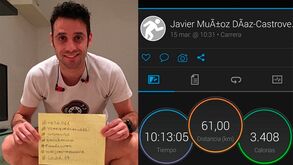 Espanhol corre 61 quilómetros dentro de casa em homenagem aos 