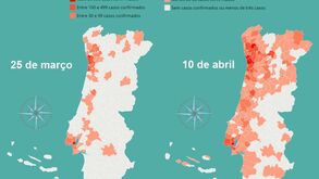 Mapa: Como o coronavírus se propagou em Portugal em duas semanas