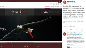 Editor do 'NY Times' e a reportagem sobre o Benfica: «Parece que não gostaram...»