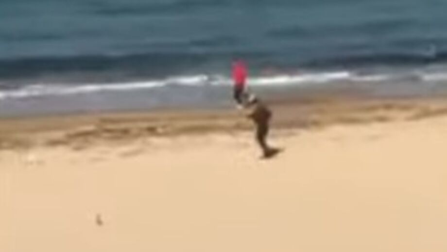 'Perseguição' em pleno areal da praia