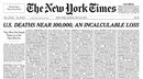 'Uma perda incalculável': Capa do The New York Times com alusão às vítimas de coronavírus corre o Mundo