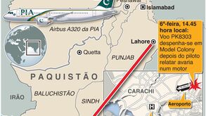Avião com 107 pessoas a bordo despenha-se na cidade paquistanesa de Karachi