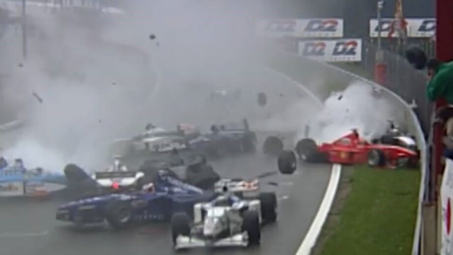 Houve muita chapa amolgada no GP Bélgica de 1998...