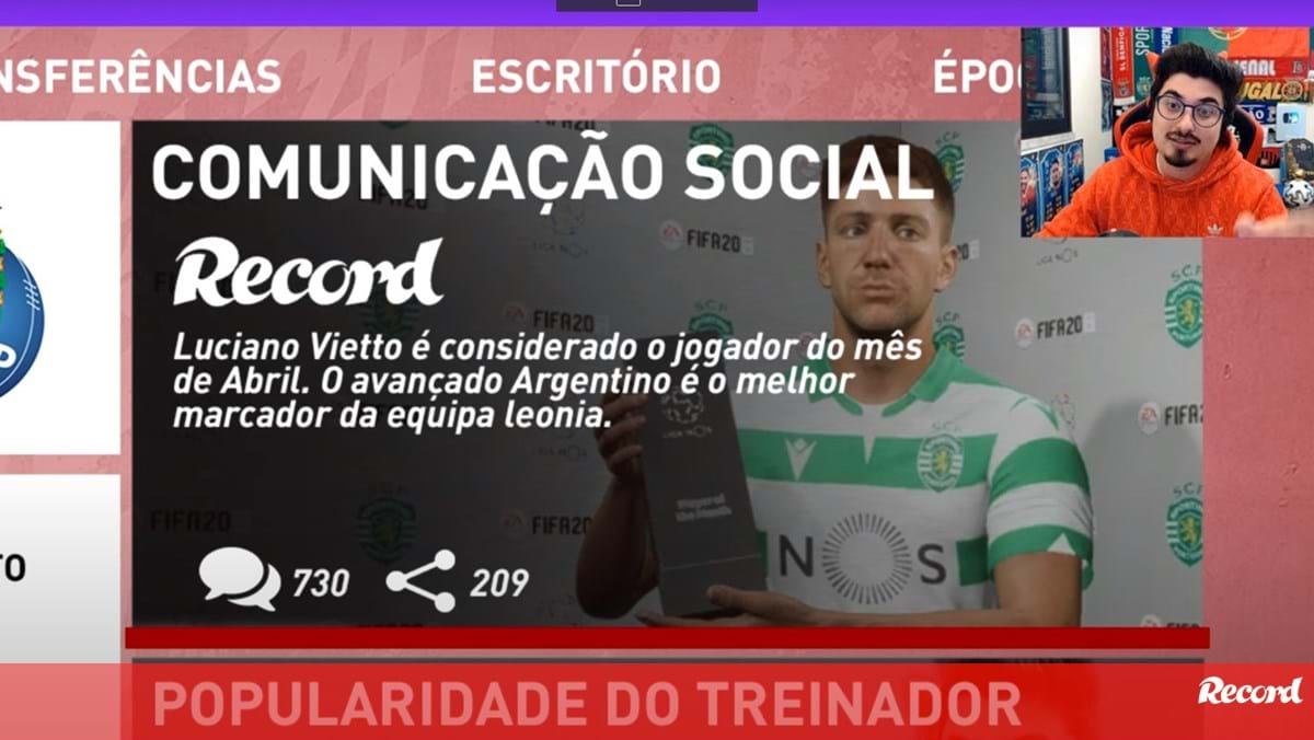 Alerta Ea Sports Pedro Tim 23 Colocou Nos No Fifa 21 Record Gaming Jornal Record