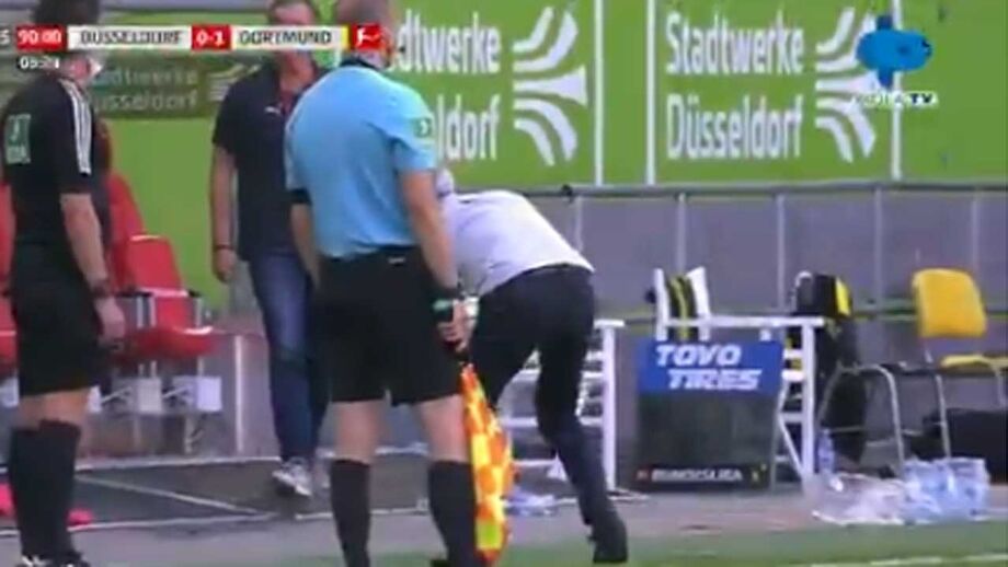 Insólito: Haaland dá a vitória nos descontos e treinador do Borussia Dortmund lesiona-se