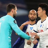 «Fica no balneário...»: Hugo Lloris e a troca de palavras com Son no Tottenham-Everton