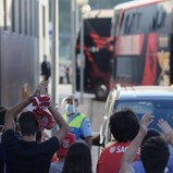 Adeptos recebem Benfica à chegada a Coimbra