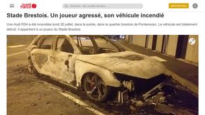 Jogador do Brest vive momentos de pânico: agredido e com carro incendiado