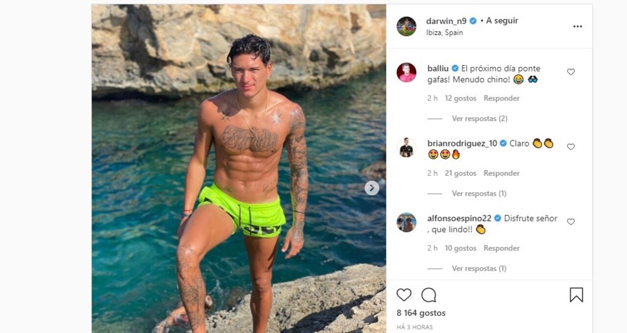 Tal como Cavani, Darwin Núñez também está em Ibiza - Fotogalerias