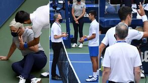 As imagens do momento mais surreal do ano no ténis: Djokovic incrédulo e a juíza de linha com falta de ar