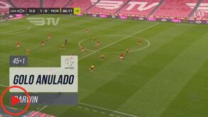 Benfica-Moreirense: Darwin marcou mas o lance foi anulado por fora de jogo