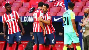 Suárez estreou-se no Atlético Madrid a marcar: Diego Costa deu lugar ao uruguaio que não perdeu tempo 
